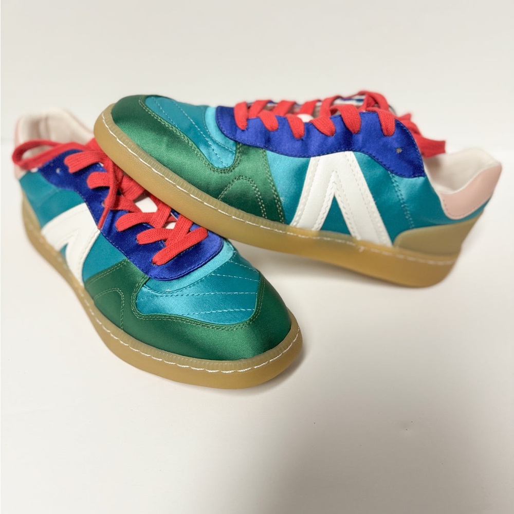 Colorful Sneakers with Red Laces